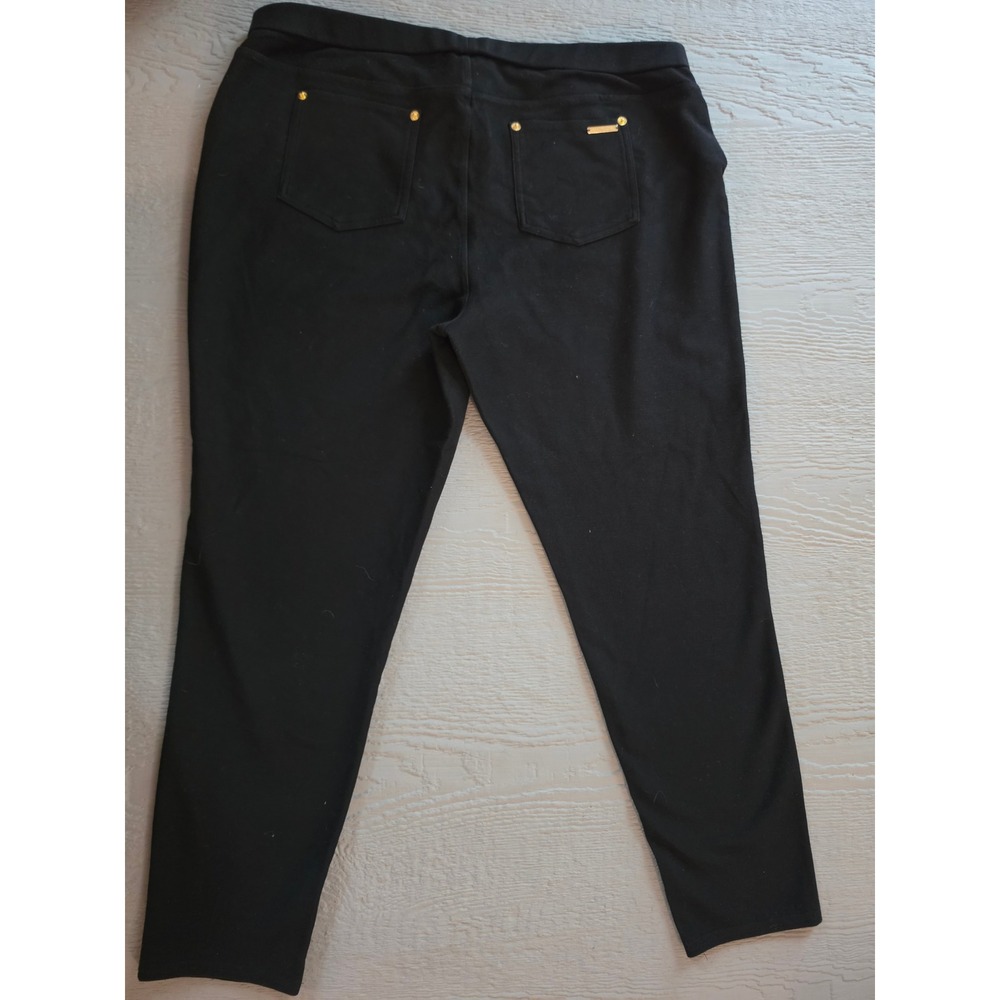 Michael Michael Kors Black Pull On Gold Hardware XL Stretch Tapered Pant - Picture 6 of 6